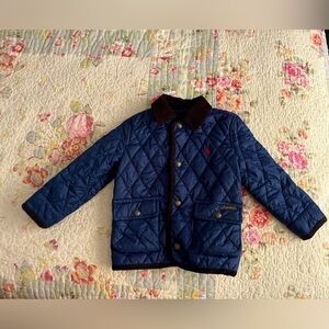 LIKE NEW Little Boys Quilted Ralph Lauren Barn coat size 18 Months